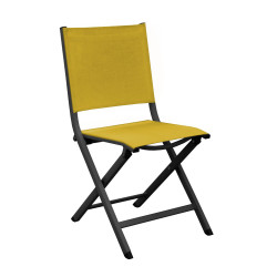 CHAISE THEMA PLIANTE - GRAPHITE/MOUTARDE de Proloisirs - Océo - table et fauteuil et mobilier de jardin dans 🪑 Chaise pour l'...
