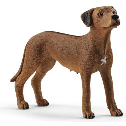 Figurine Schleich Chien De Rhodesie A Crete de Schleich - Figurine d'animaux dans Figurine animaux