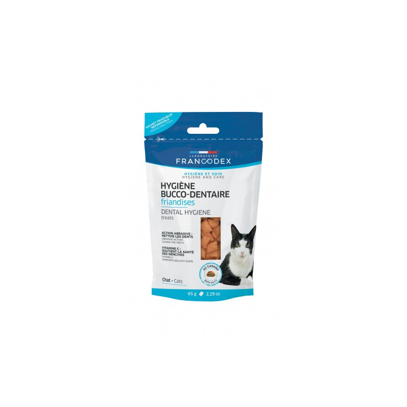 FRIANDISES DENTAIRE CHAT 60G de Francodex - anti puce et soin pour chien et chat dans Friandises pour chats