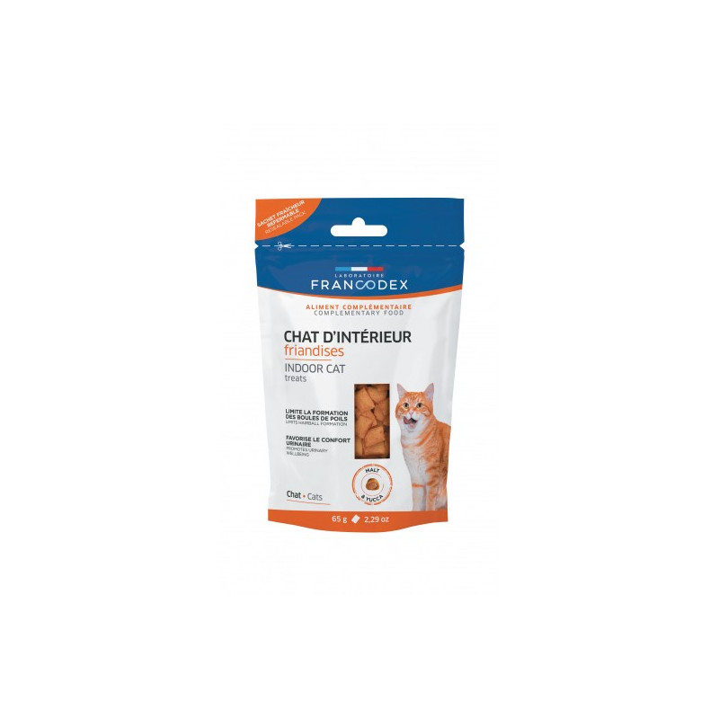 FRIANDISES CHAT D'INTERIEUR 65G de Francodex - anti puce et soin pour chien et chat dans Friandises pour chats