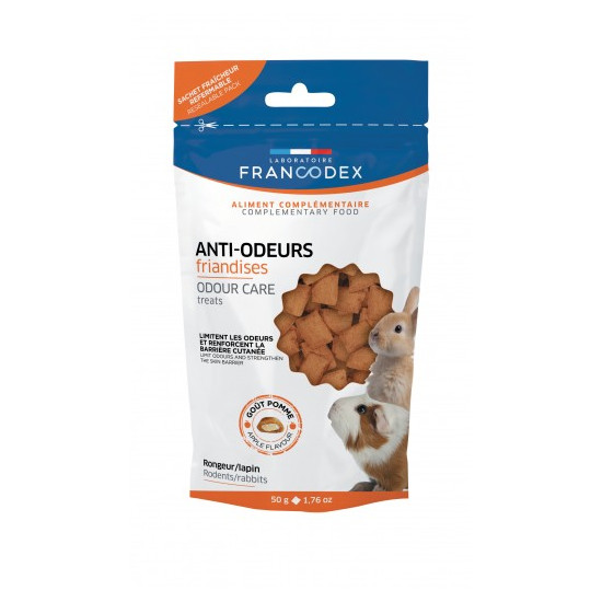 FRIANDISES ANTI-ODEUR RONGEUR 50G de Francodex - anti puce et soin pour chien et chat dans Friandises pour rongeurs