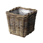 JARDINIERE ROTIN GRIS 21X21 H19 de Jardinerie Bordeaux Libourne Gironde dans Caches pots- jardinieres- paniers en Rotin