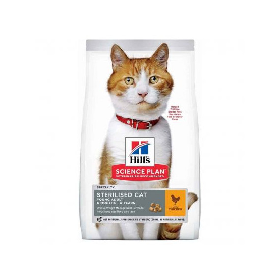 Chat Young Adult Sterilised Cat Poulet 3kg - Hil de Hill's - croquette pour chien et chat dans Croquettes pour chats