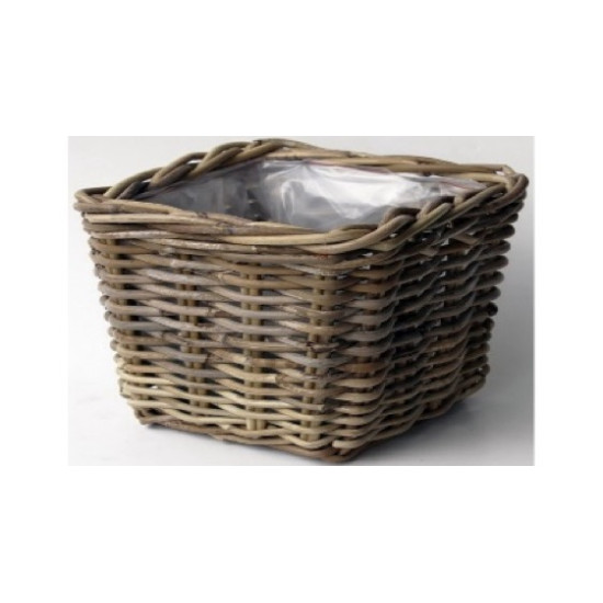 JARDINIERE ROTIN GRIS 18X18 H14 de Jardinerie Bordeaux Libourne Gironde dans Caches pots- jardinieres- paniers en Rotin