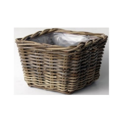 JARDINIERE ROTIN GRIS 18X18 H14 de Jardinerie Bordeaux Libourne Gironde dans Caches pots- jardinieres- paniers en Rotin