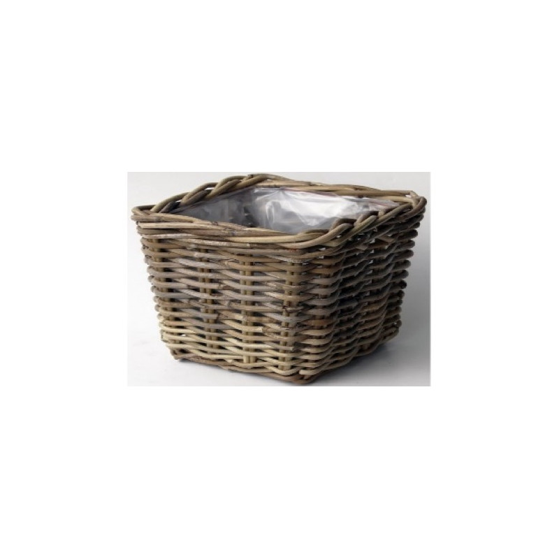 JARDINIERE ROTIN GRIS 18X18 H14 de Jardinerie Bordeaux Libourne Gironde dans Caches pots- jardinieres- paniers en Rotin