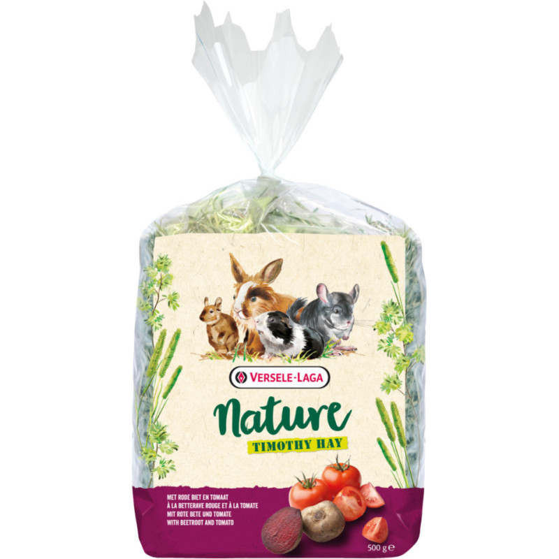 Nature Timothy foin Beetroot & Tomato 500g de Versele Laga - Alimentation pour animaux dans Foin pour rongeurs