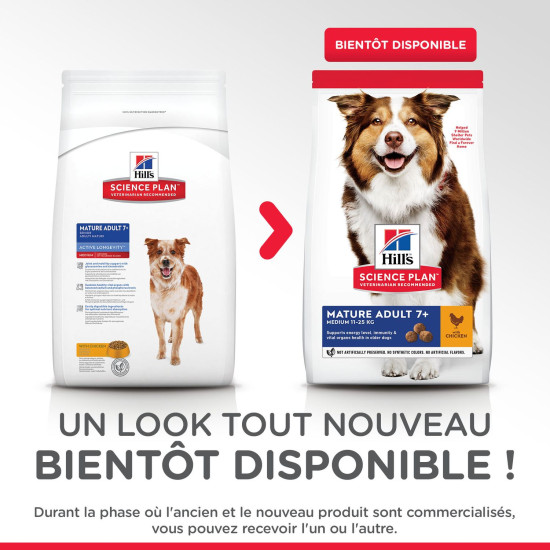 chien Mature Adult 7+ Medium Poulet 12kg - Hill' de Hill's - croquette pour chien et chat dans Hill's pour chiens