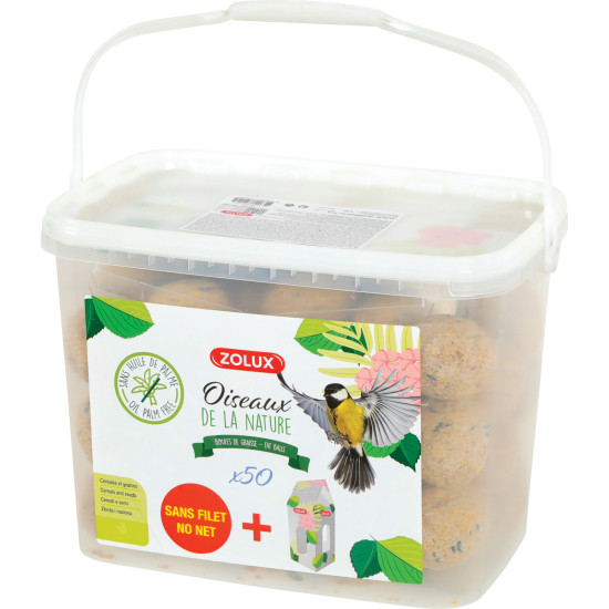 BOULES DE GRAISSE 90G/SEAU 50 de Zolux - Produit pour animaux dans Graines et graisses