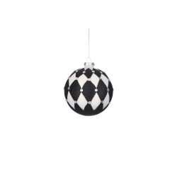 BOULE NOIR/BLANC D10 de Edelman - deco maison et noël dans Boule pour sapin de Noël