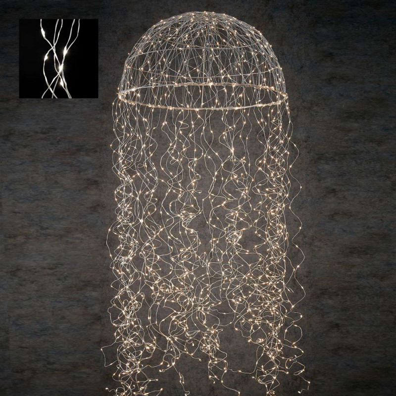 LUSTRE MEDUSE ARGENT CLASSIC BLANC 720L de Edelman - deco maison et noël dans 💡Guirlande et déco électrique