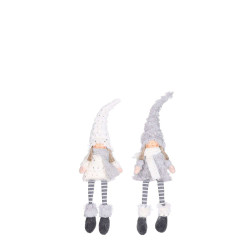 POUPEE FILLE GRIS/BLANC 48CM de Edelman - deco maison et noël dans 🎅Figurine de Noël