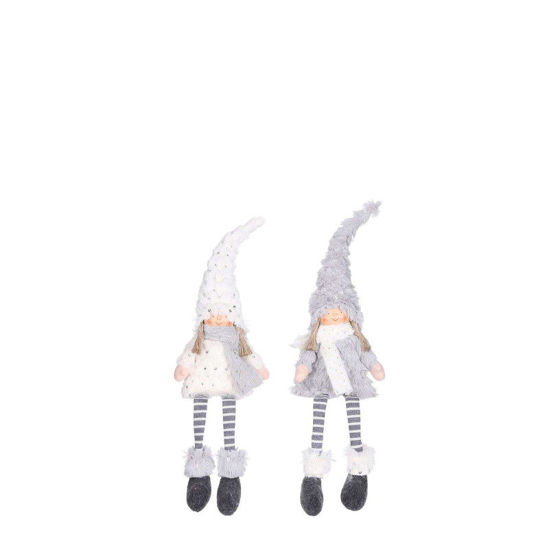 POUPEE FILLE GRIS/BLANC 48CM de Edelman - deco maison et noël dans 🎅Figurine de Noël