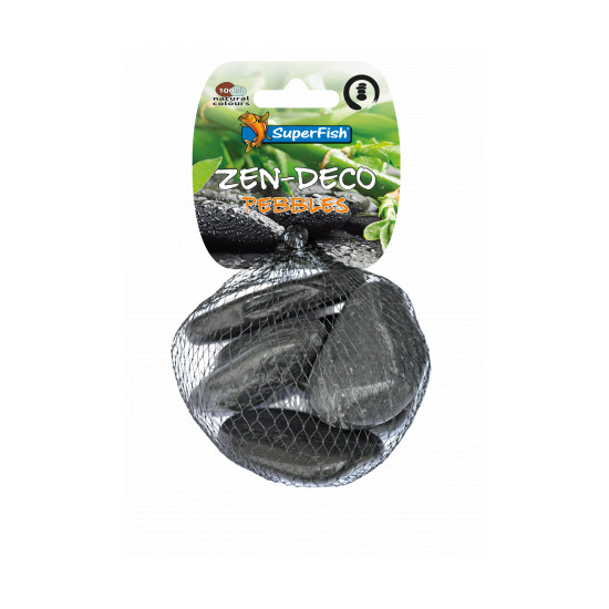 SF ZEN PEBBLE BLACK M 5 PCS de Superfish - Aquadistri - accessoires pour aquarium et bassin dans Sujets pour aquarium