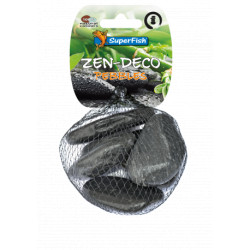SF ZEN PEBBLE BLACK M 5 PCS de Superfish - Aquadistri - accessoires pour aquarium et bassin dans Sujets pour aquarium