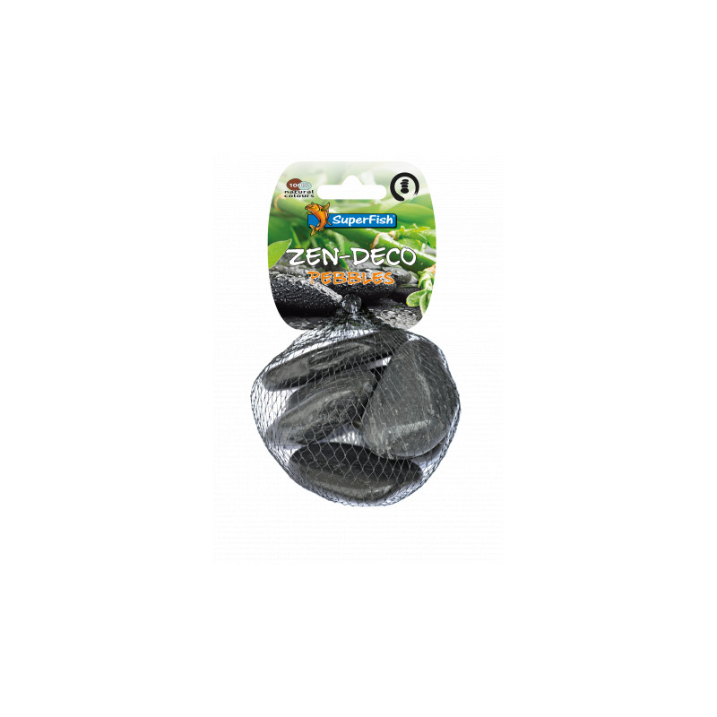 SF ZEN PEBBLE BLACK M 5 PCS de Superfish - Aquadistri - accessoires pour aquarium et bassin dans Sujets pour aquarium