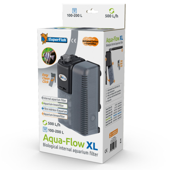 Aquaflow xl bio filtre 500 l/h de Superfish - Aquadistri - accessoires pour aquarium et bassin dans Filtre interieur d'aquarium