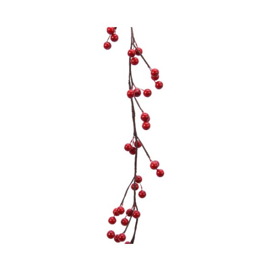 Guirlande mousse baies mousse rouge h.130cm de Kaemingk - deco de la maison dans 💡Guirlande et déco électrique