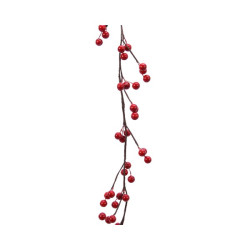 Guirlande mousse baies mousse rouge h.130cm de Kaemingk - deco de la maison dans 💡Guirlande et déco électrique