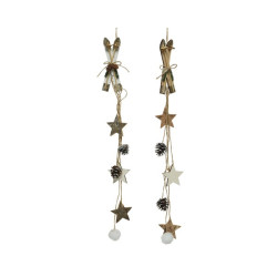 /SKIS A/POMME PIN NATUREL 54CM de Kaemingk - deco de la maison dans 🎄Déco de sapin