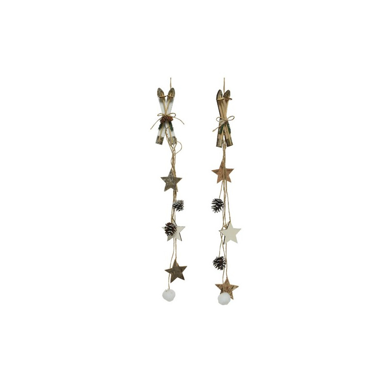 /SKIS A/POMME PIN NATUREL 54CM de Kaemingk - deco de la maison dans 🎄Déco de sapin