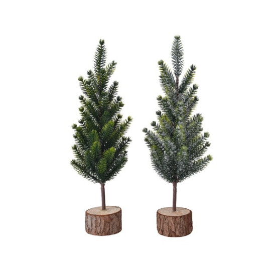 /MINI ARBRE S/BOIS VERT/NEIGE 30CM de Kaemingk - deco de la maison dans 🏘️Villages miniatures