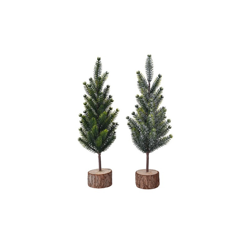 /MINI ARBRE S/BOIS VERT/NEIGE 30CM de Kaemingk - deco de la maison dans 🏘️Villages miniatures