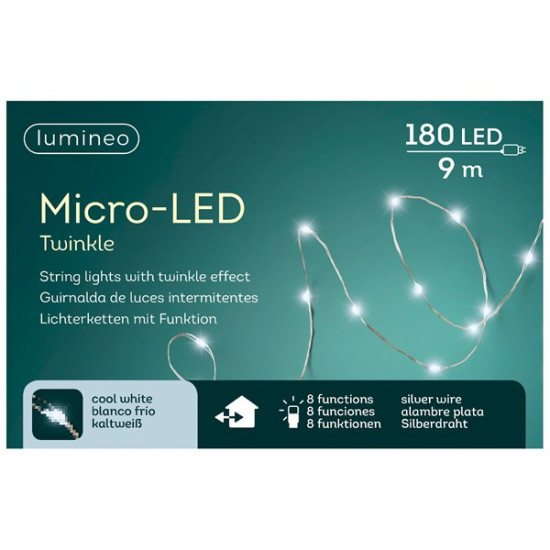 /MICROLED ARGENT/BLANC FROID 8.95M-180L de Kaemingk - deco de la maison dans 💡Guirlande et déco électrique