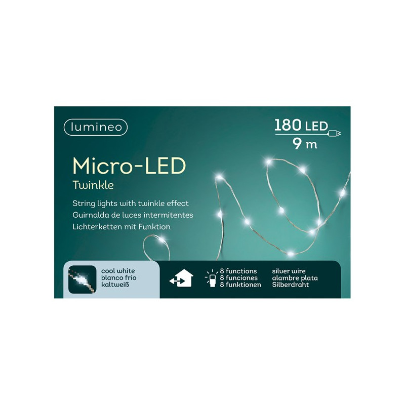 /MICROLED ARGENT/BLANC FROID 8.95M-180L de Kaemingk - deco de la maison dans 💡Guirlande et déco électrique