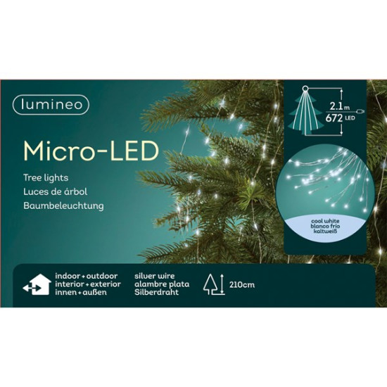 /Chute sapin argent/blanc froid 2.1m-672l de Kaemingk - deco de la maison dans 💡Guirlande et déco électrique