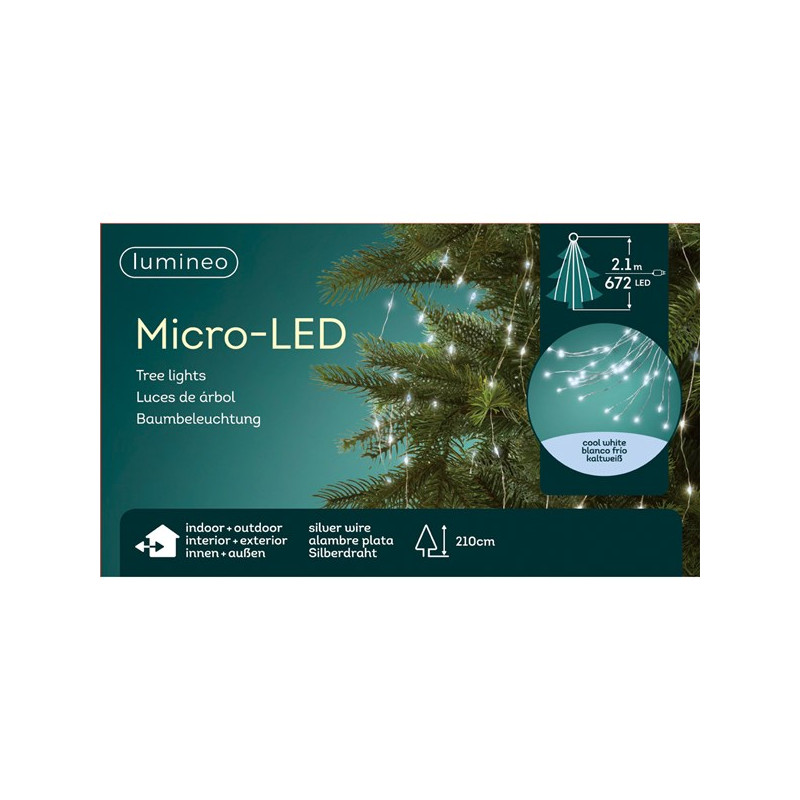 /Chute sapin argent/blanc froid 2.1m-672l de Kaemingk - deco de la maison dans 💡Guirlande et déco électrique