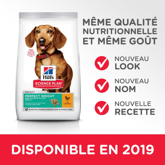 chien Adult Perfect Weight Small Poulet 1.5k - H de Hill's - croquette pour chien et chat dans Hill's pour chiens