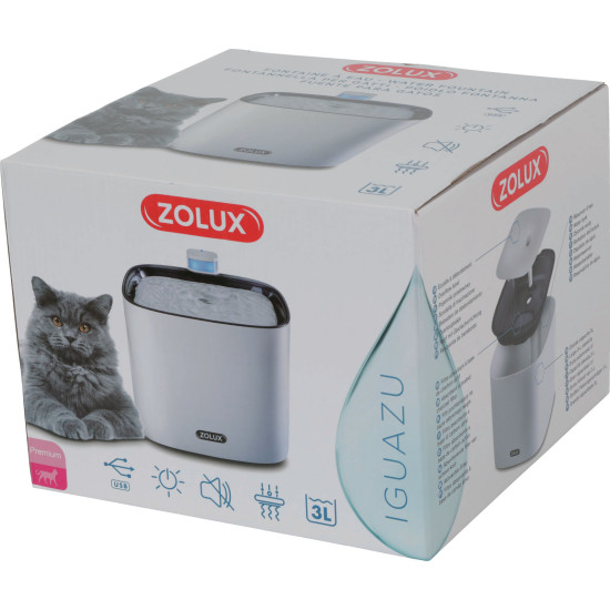 FONTAINE A EAU 3L IGUAZU de Zolux - Produit pour animaux dans Gamelles, distributeurs et fontaines pour chats