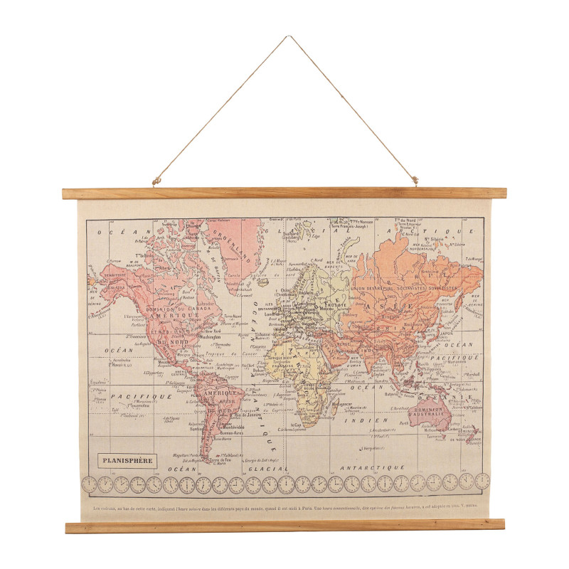 /Toile monde rs+or 100x75 tissu de Comptoir de Famille - Objet de décoration dans 🏠 Maison