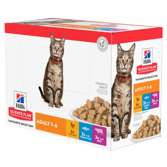 Chat Multipack 3s 12x85g de Hill's - croquette pour chien et chat dans Patees pour chats