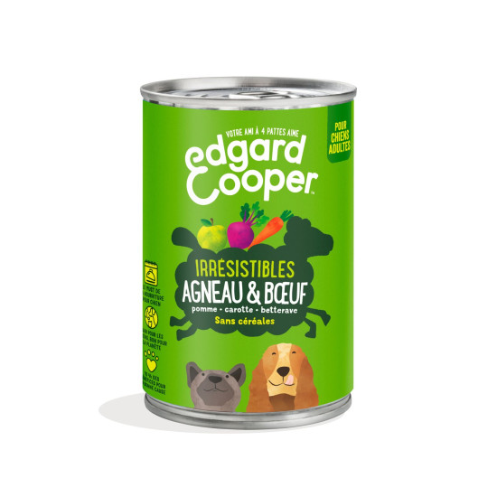 Boite patée pour chien Agneau 400G Edgar&Cooper de Edgard Cooper - croquette pour chiens dans Pâtée pour chien