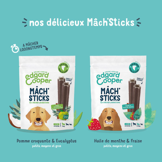 Mach'Sticks Eucalyptus 160G Edgard&Cooper de Edgard Cooper - croquette pour chiens dans Friandises pour chiens