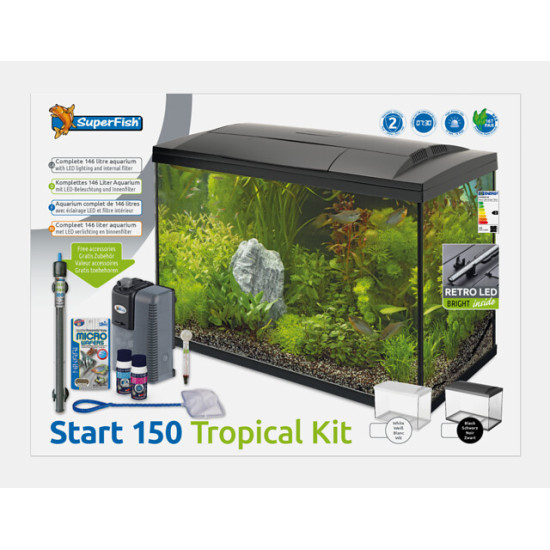 START 150 TROPICAL KIT NOIR de Superfish - Aquadistri - accessoires pour aquarium et bassin dans Aquariums 60 à 150 litres