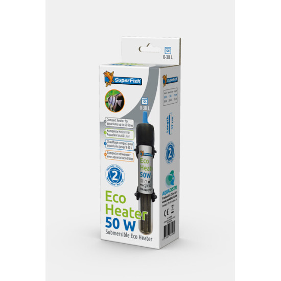 Chauffage aquarium 50w 0-30l (17cm) de Superfish - Aquadistri - accessoires pour aquarium et bassin dans Chauffage / temperat...