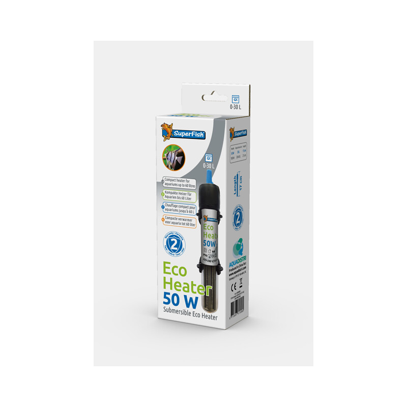 Chauffage aquarium 50w 0-30l (17cm) de Superfish - Aquadistri - accessoires pour aquarium et bassin dans Chauffage / temperat...