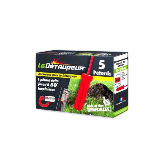 RECHARGES PETARD DETAUPEUR X5 de Le Détaupeur - Le piège à taupe n°1 en France ! dans Produits anti Taupe