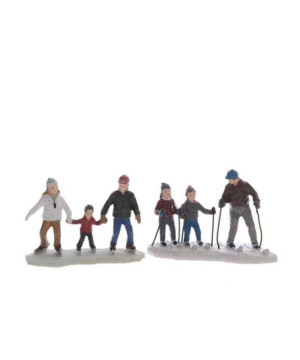 /FAMILLE FAISANT DU SKI MULTI de Luminéo et Décoris - produits de décoration dans 🏘️Villages miniatures