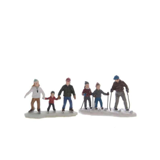 /FAMILLE FAISANT DU SKI MULTI de Luminéo et Décoris - produits de décoration dans 🏘️Villages miniatures