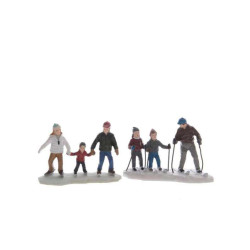 /FAMILLE FAISANT DU SKI MULTI de Luminéo et Décoris - produits de décoration dans 🏘️Villages miniatures