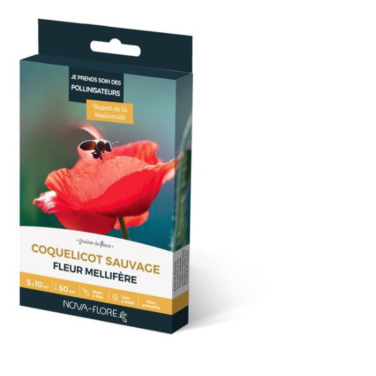 COQUELICOT SAUVAGE 3M2 de Novaflore - fleurs melliferes pour papillons et abeilles dans Graines de fleurs en C