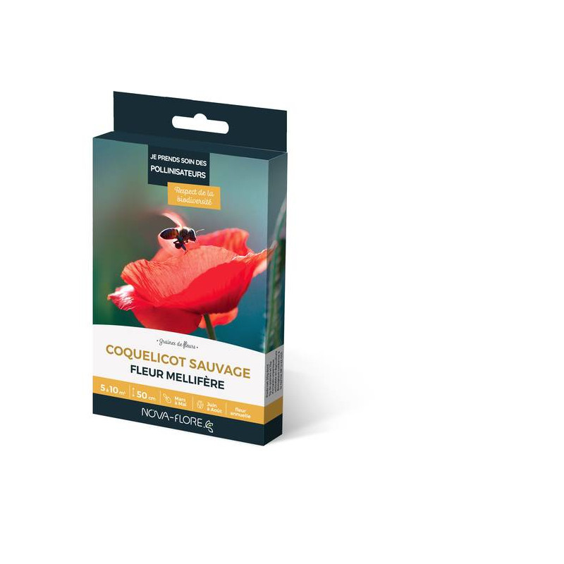 COQUELICOT SAUVAGE 3M2 de Novaflore - fleurs melliferes pour papillons et abeilles dans Graines de fleurs en C