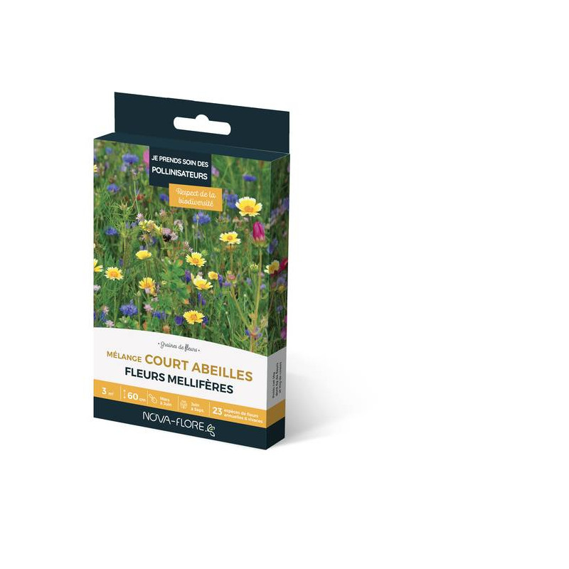 MÉLANGE COURT ABEILLES 3M2 de Novaflore - fleurs melliferes pour papillons et abeilles dans Graines de Fleurs pour les abeilles