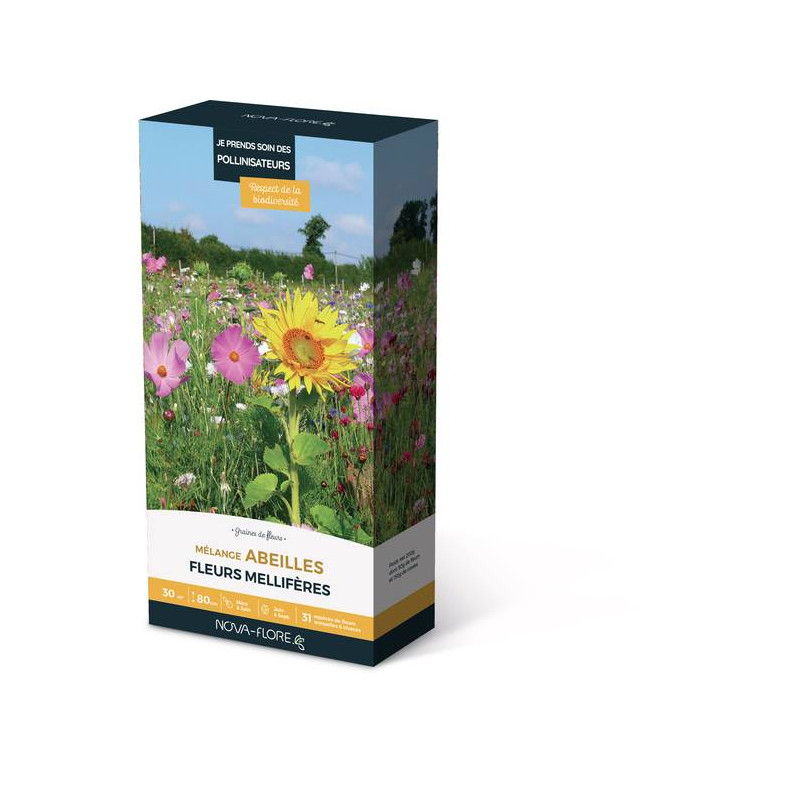 MELANGE ABEILLES 30M2 de Novaflore - fleurs melliferes pour papillons et abeilles dans Graines de Fleurs pour les abeilles