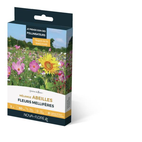 MÉLANGE ABEILLES 3M2 de Novaflore - fleurs melliferes pour papillons et abeilles dans Graines de Fleurs pour les abeilles