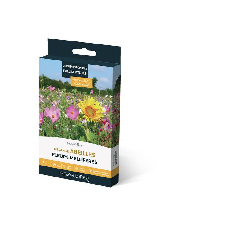 MÉLANGE ABEILLES 3M2 de Novaflore - fleurs melliferes pour papillons et abeilles dans Graines de Fleurs pour les abeilles